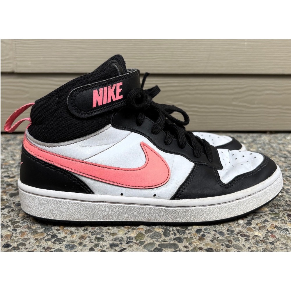 Nike Court Borough Mid 2 Black White Pink Sunset Pulse CD7782-005 Women's 6.5